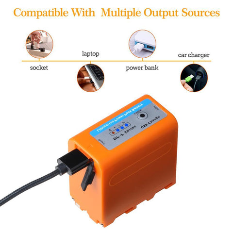 5200mAH USB Output NP-F750 F730 F770 Battery LED Power Indicator -CE00415-Veeddydropshipping