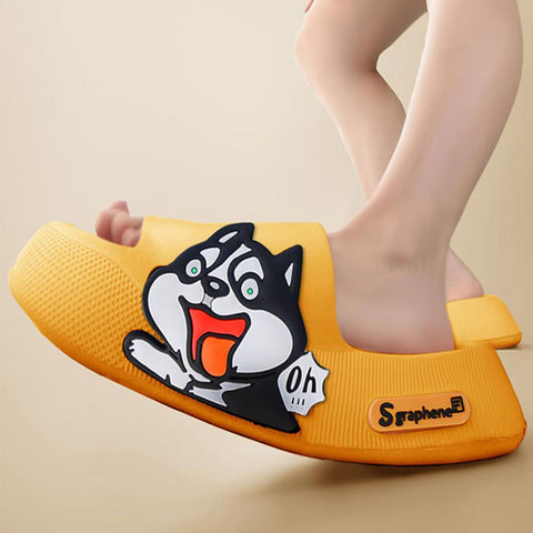 Dog Sticker Thick Sole Soft House Shoes Platform Funny-BS01282-Veeddydropshipping