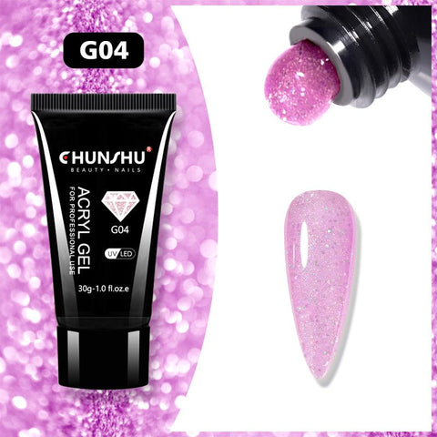 30ML Acryl Gel Nail Art Extension Reflective Glitter Poly UV -BH01001-Veeddydropshipping