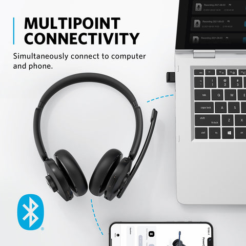 PowerConf H500 Charging Stand Bluetooth Dual-Ear Headset Microphone-CE01064-Veeddydropshipping