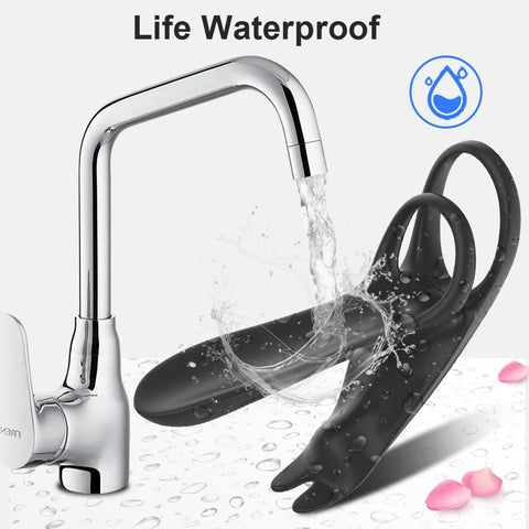 Ejaculation Couples Delay Penis Vibrator with Double Cock Ring Nipples Massager -BH01170-Veeddydropshipping