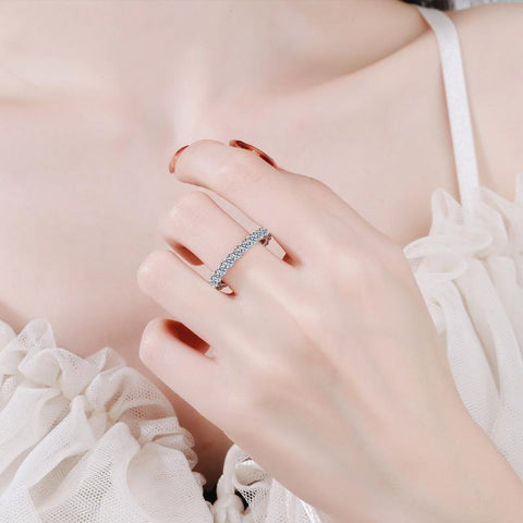 5mm  Moissanite Ring 925 Sliver Plated with White Gold Rings For Women-JW00029-Veeddydropshipping
