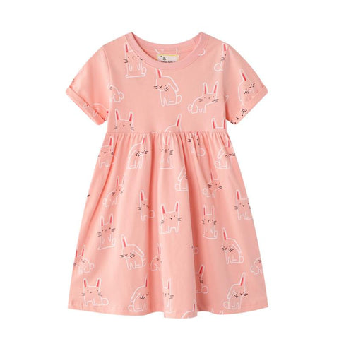 Summer Girls Princess Party Dresses Unicorn Print-TB00891-Veeddydropshipping