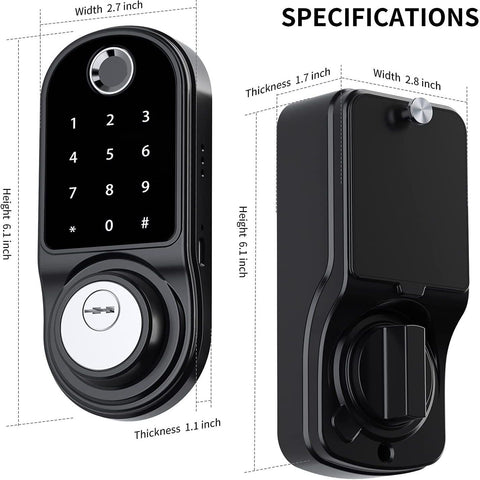 Deadbolt Eletronic Fingerprint Digital Door Lock Touch-CO00600-Veeddydropshipping