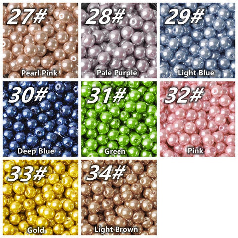 Lot Colors Round Pearl Coated GlassMaking DIY Crafts -JW00140-Veeddydropshipping