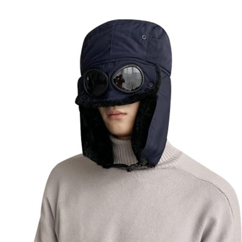 Men Windproof Ski Cap With Ear Flaps And Mask Pilot Goggles outdoor-Veeddydropshipping