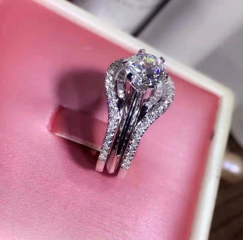 Luxury Wedding Rings Sets Best Quality Synthetic ring -JW00437-Veeddydropshipping