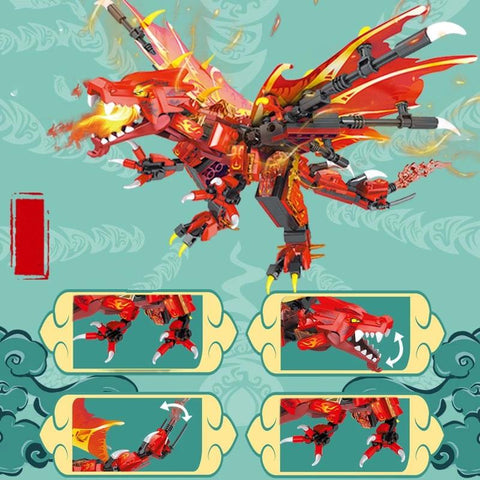 New 2023 Fire Attack of the Flame Dragons Fightar Titan Season 14 Fly Building-TB01480-Veeddydropshipping
