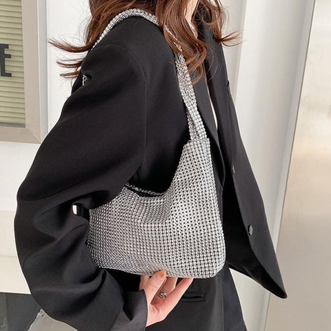 Rhinestone Underarm Bag Evening Bag Wedding Shoulder Bag-BS00234-Veeddydropshipping