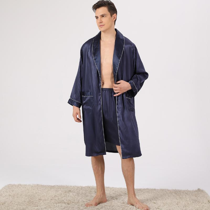 Size Satin Bathrobe Soft Cozy Long-sleeved Hotel Sauna-MF01564-Veeddydropshipping