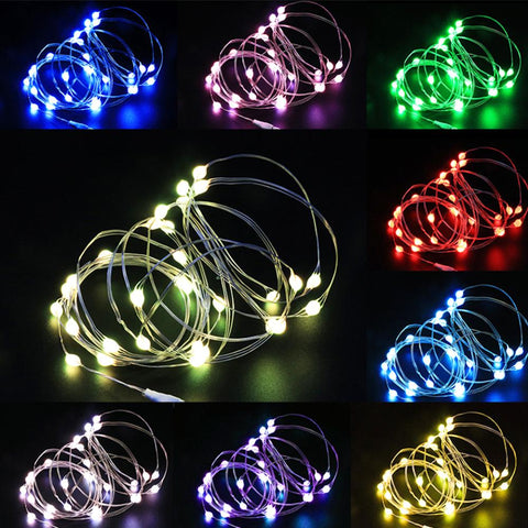 3/10/20M USB LED String Lights Copper Silver Wire Garland Light Waterproof-TI00916-Veeddydropshipping