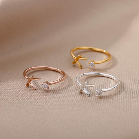 Letter Rings Letter Finger Adjustable A-Z Ring Boho Aesthetic Jewelry-JW00131-Veeddydropshipping
