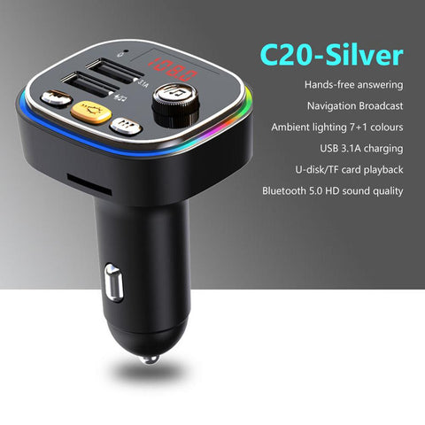 Bluetooth USB Car Charger Fast Charging-PA01162-Veeddydropshipping