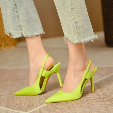 Slingback Sandals Pointed Toe Slip On Thin High Heel Ladies-BS00822-Veeddydropshipping