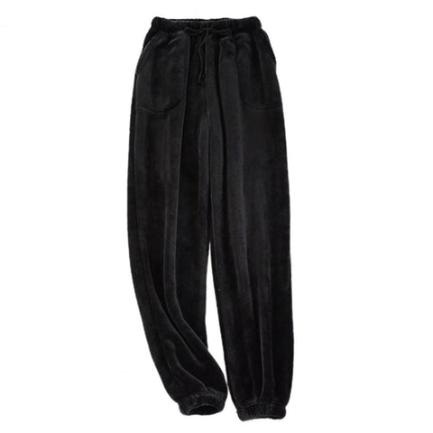 Ankle-banded Fleece Thicken Cold-proof Drawstring Pockets Men Trousers-MF01604-Veeddydropshipping