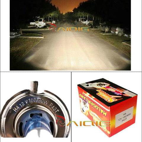 12v Lighting h4 100w 4300k 6000k Cars pure white yellow halogen-AM00030-Veeddydropshipping