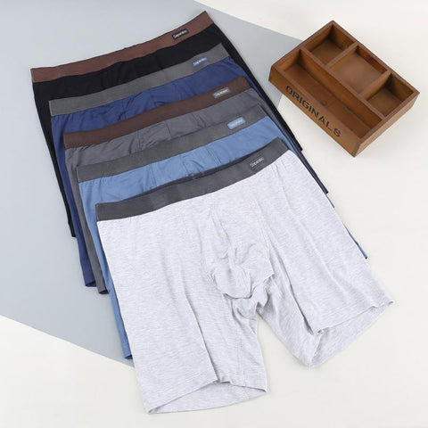 Bamboo Rayon Separate Pouch Underwear Long Leg Boxer-MF01650-Veeddydropshipping