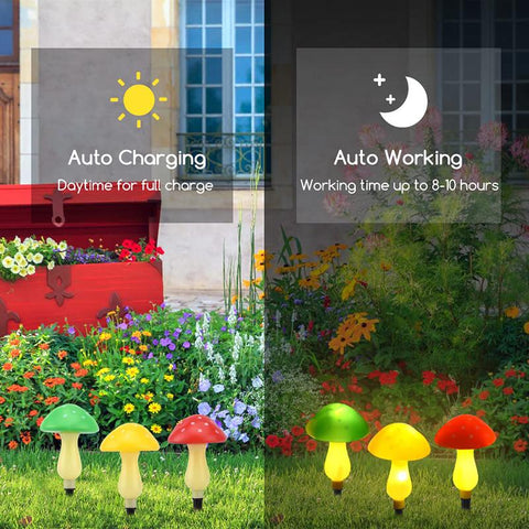 Solar Mushroom String Lights Smart Light Sense Garden Lights Outdoor-TI00832-Veeddydropshipping