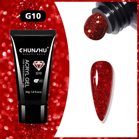 30ML Acryl Gel Nail Art Extension Reflective Glitter Poly UV -BH01001-Veeddydropshipping