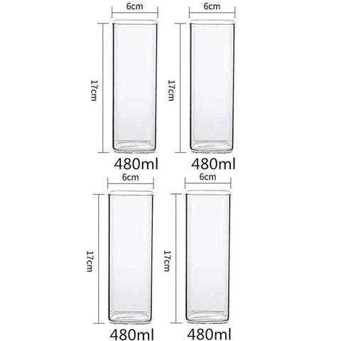 Square Glass Cup Mug Heat-Resistant Water Cups-HA01278-Veeddydropshipping