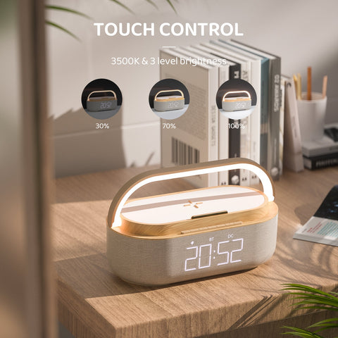 Digital Alarm Clock Radio Bluetooth Speaker Wireless Charger Snooze LED  Display-CE00087-Veeddydropshipping