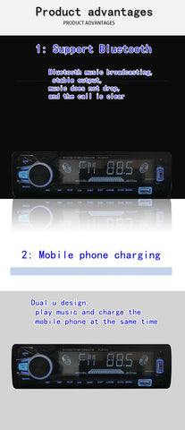 Car radio 1 DIN stereo player digital Bluetooth Car MP3 player 60wx4 FM-AM00642-Veeddydropshipping