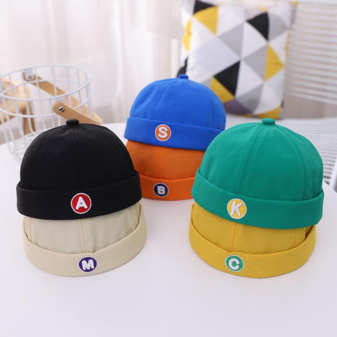 Brimless Hat embroidery letters girl Beanie Hats Cotton-MF00964-Veeddydropshipping