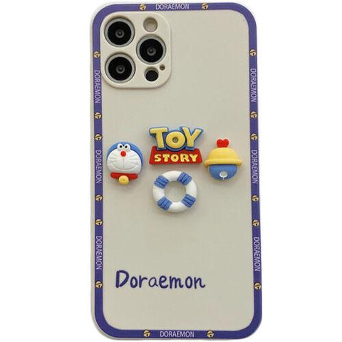 Cute 3D Anime Doraemon Phone Case Silicone Protective Case For Iphone 11/12/13-PA00159-Veeddydropshipping