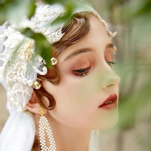 Wedding Accessories Floral Bridal Veils-WF01450-Veeddydropshippin