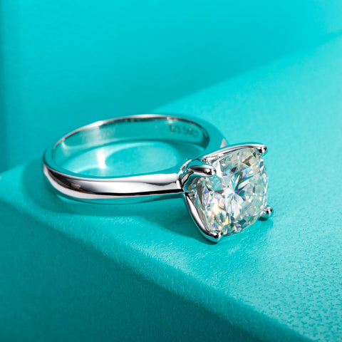 Cushion Cut Moissanite Wedding Ring 925 Sterling Silver Rings -JW00082-Veeddydropshipping
