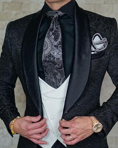 Design Custom Made Black Smoking Tuxedo-MF01254-Veeddydropshipping