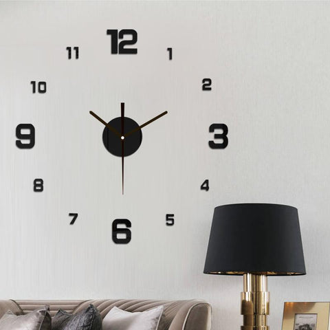3D Wall Clock Luminous Frameless Wall Stickers-HA00205-Veeddydropshipping