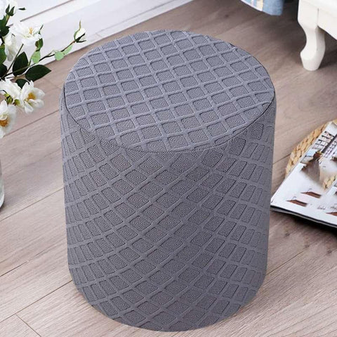 Ottoman Footstool Cover Round Stool Covers-HA00530-Veeddydropshipping