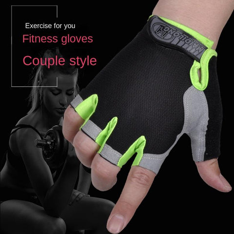 1 Pair Half Finger Gloves Gym Fitness Anti-Slip Women Men Fingerless Gloves Summer -OS01167-Veeddydropshipping
