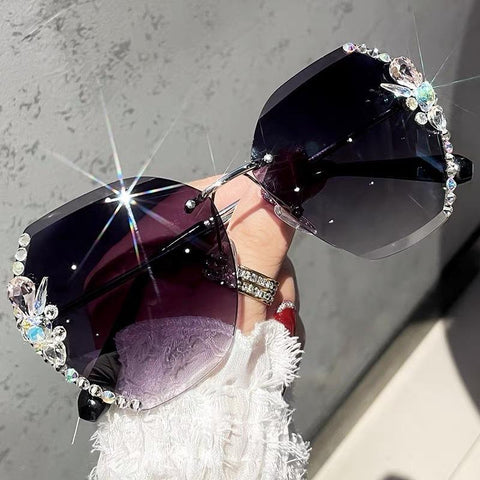 Luxury Brand Designer Rimless Sunglasses-WF01301-Veeddydropshipping