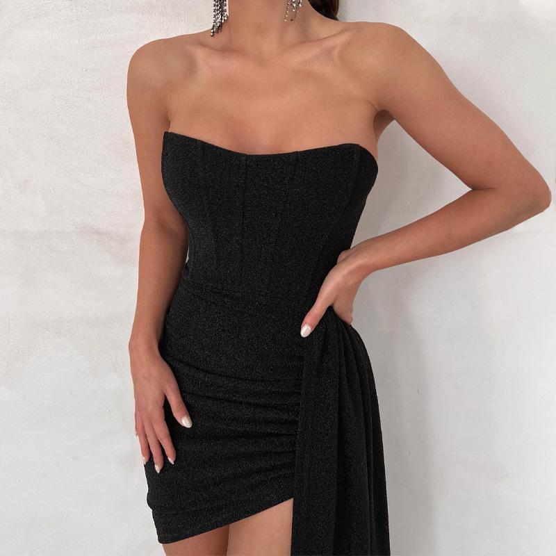 Women Off Shoulder Backless Bodycon Ruched Mini Dress-Veeddydropshipping