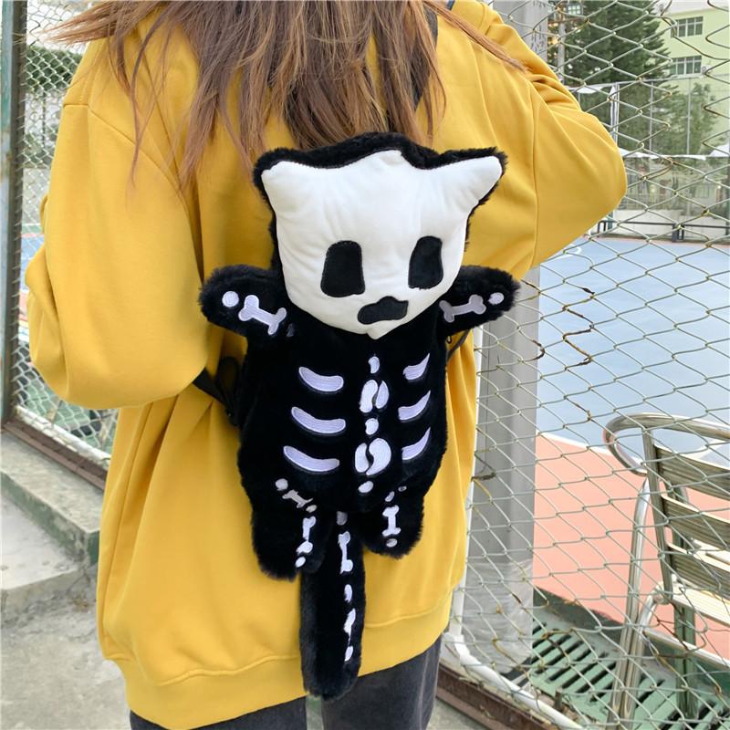 Funny Little Monster Skeleton Plush Backpack Cartoon-TB00066-Veeddydropshipping