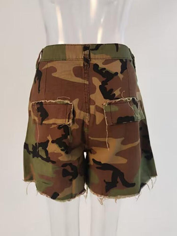 Fashion Women Denim Shorts High Waist-WF00607-Veeddydropshipping