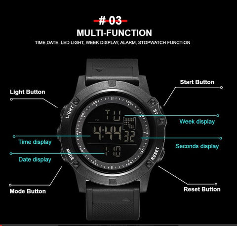 Fashion Male Digital Watches Man Mens Sports Grey Wristwatches -JW00720-Veeddydropshipping