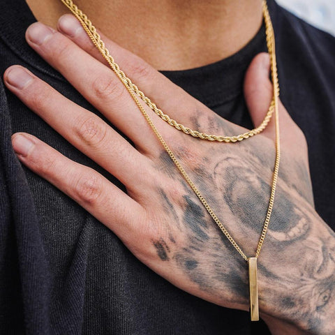 Necklaces for Men, Layering Stainless Steel Geometric Pendant-JW01205-Veeddydropshipping