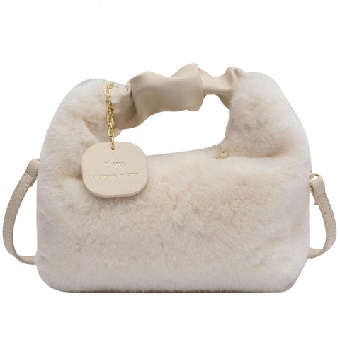 winter new warm soft plush tote bag shopping bags Messenger-BS00117-Veeddydropshipping