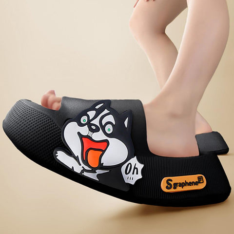 Dog Sticker Thick Sole Soft House Shoes Platform Funny-BS01282-Veeddydropshipping