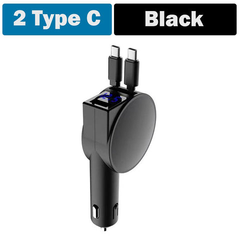 3in1 Car Charger with Retractable Cable Super Fast Charger-PA01164-Veeddydropshipping