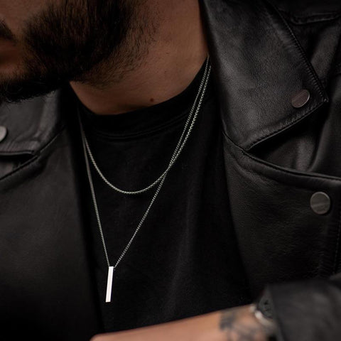 Necklaces for Men, Layering Stainless Steel Geometric Pendant-JW01205-Veeddydropshipping