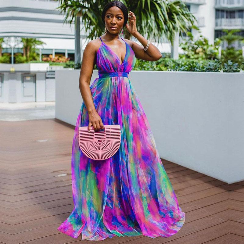 African WomenSexy Backless Maxi Dress-Veeddydropshipping