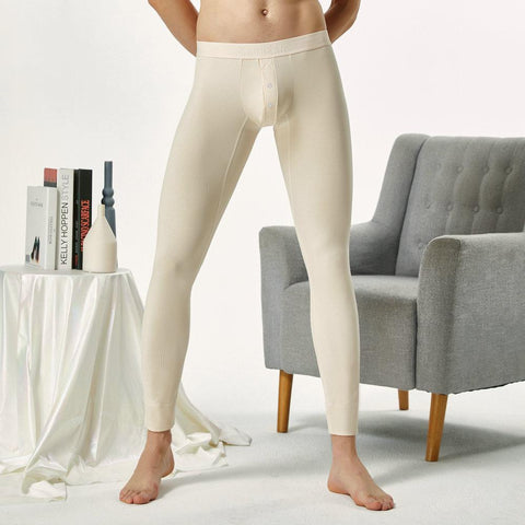 winter Men&#39;s sexy cotton Long johns Low Rise Thermal-MF01540-Veeddydropshipping