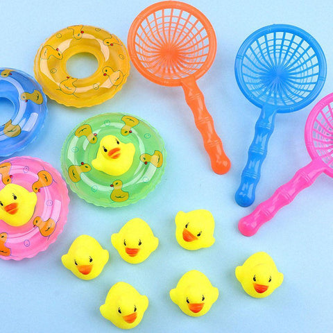 5Pcs/set kids Floating Bath Toys Mini Swimming Rings Rubber Yellow Ducks-TB00553-Veeddydropshipping