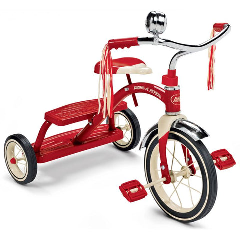 Radio Flyer, Classic Red Dual Deck Tricycle, 12" Front Wheel, Red-OS01028-Veeddydropshipping