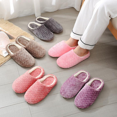 Slipper Anti Slip Autumn Winter Shoes Woman House-BS01219-Veeddydropshipping