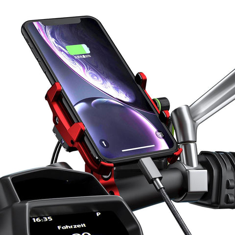 360 Degree QC 3.0 Mobile Phone Holder USB Charger Motorcycle Handlebar-PA00527-Veeddydropshipping